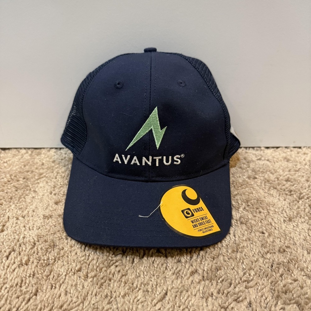 Carhartt Hat Cap Snap Back Trucker Mesh Navy Blue Force Wicks Sweat Avantus Mens